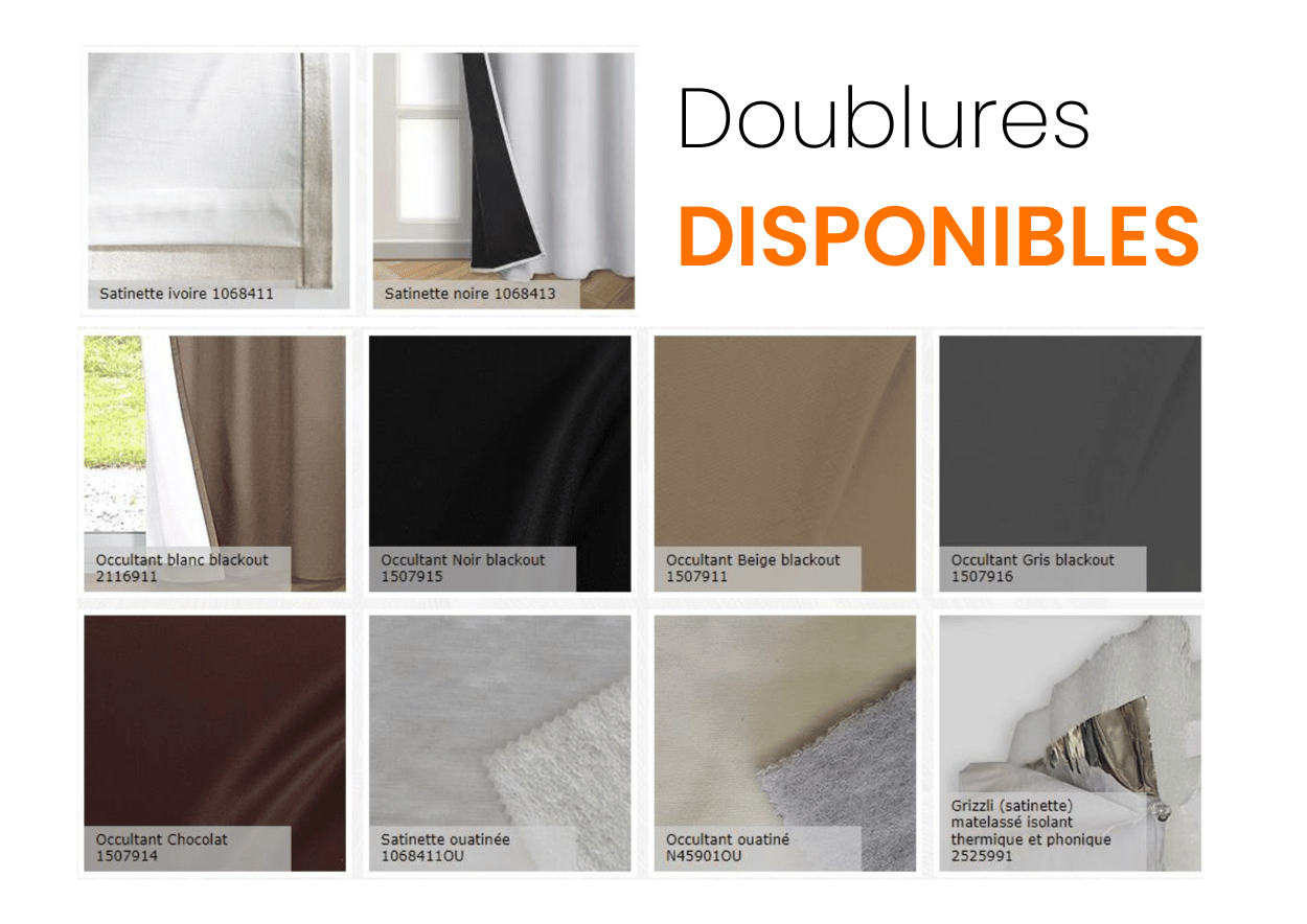 doublure de rideaux sur mesure disponible chez rue du store Orléans 